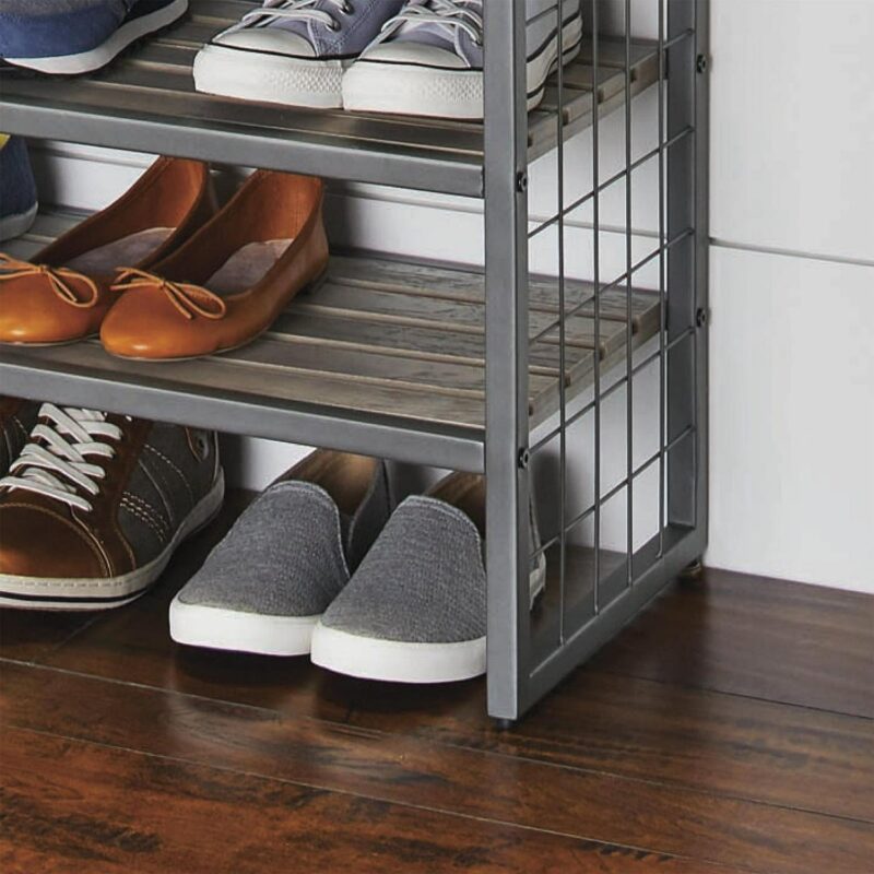 Better Homes and Gardens Farmhouse 3 Tier Shoe Rack, Gray, 30IN Wx 12 IN Dx 18IN H, Holds up to 12 Pairs - Image 7