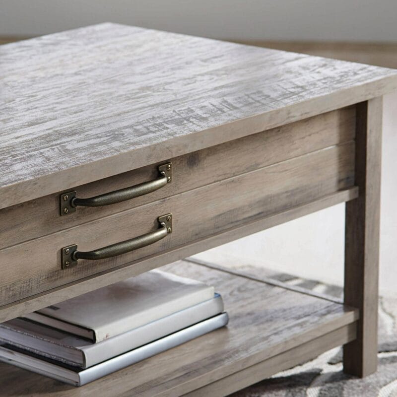 Better Homes and Gardens Modern Farmhouse Rectangle Lift-Top Coffee Table, Rustic Gray Finish - Image 6