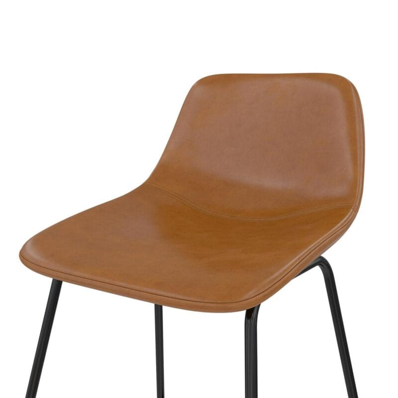 Better Homes and Gardens Farley Scoop Counter Height Stool, Camel Faux Leather - Image 11