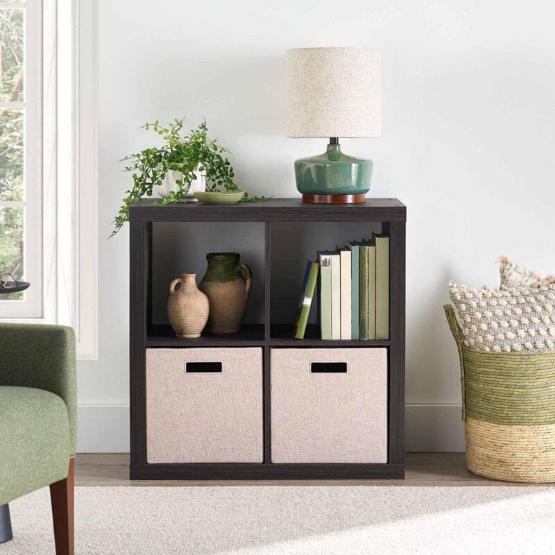 Better Homes and Gardens 4-Cube Storage Organizer, Tobacco Oak - Image 2