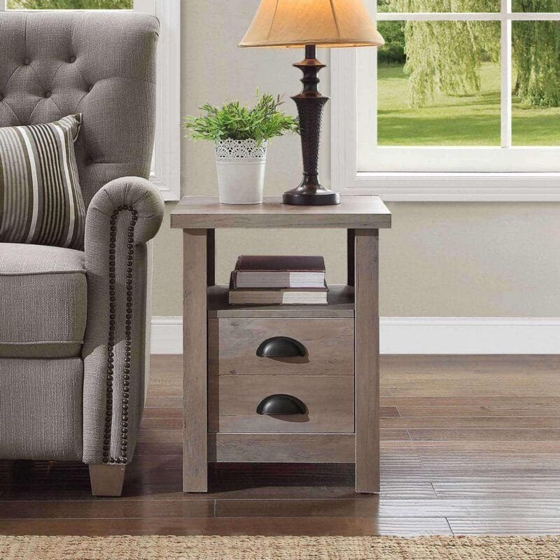 Better Homes and Gardens Granary Modern Farmhouse End Table, Rustic Gray - Image 3