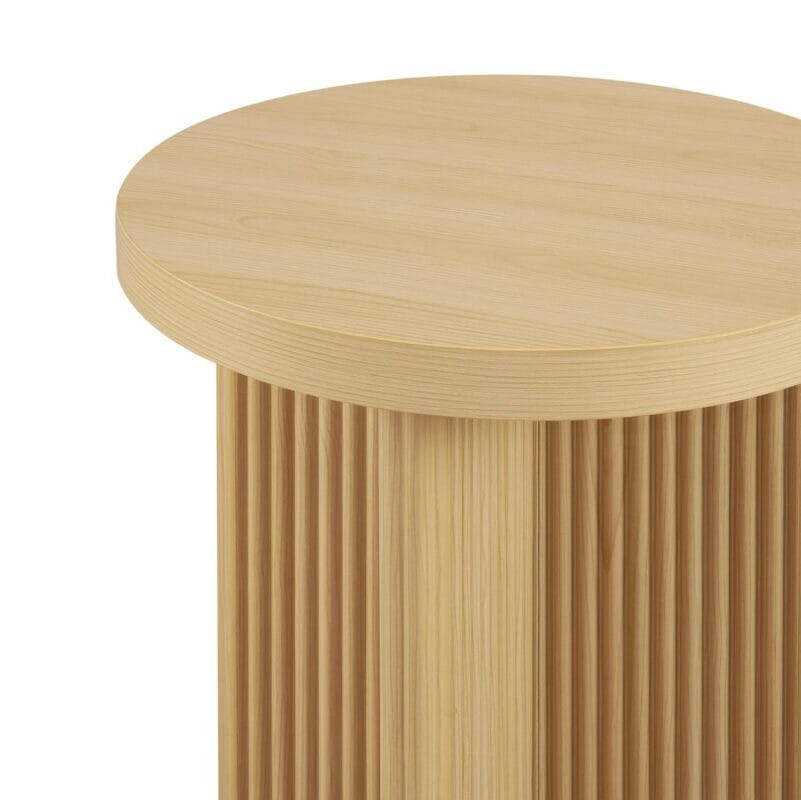 Better Homes and Gardens Lillian Fluted End Table, Natural Pine Finish - Image 5