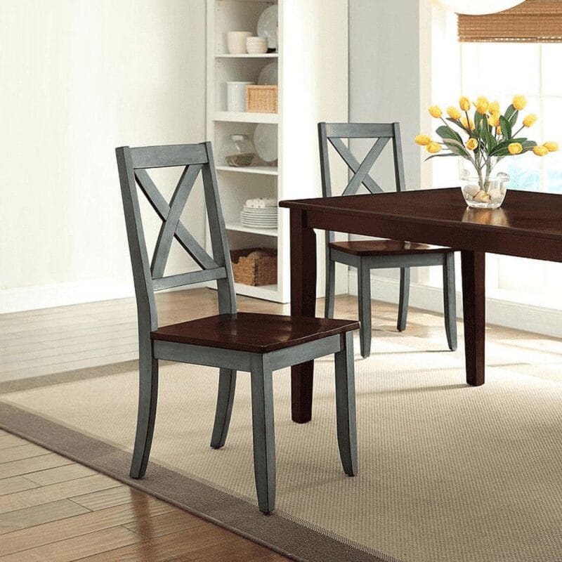 Better Homes and Gardens Maddox Crossing Dining Chairs, Set of 2, Dark Seafoam Finish - Image 2