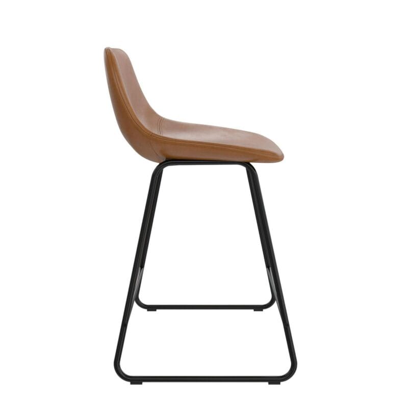 Better Homes and Gardens Farley Scoop Counter Height Stool, Camel Faux Leather - Image 13