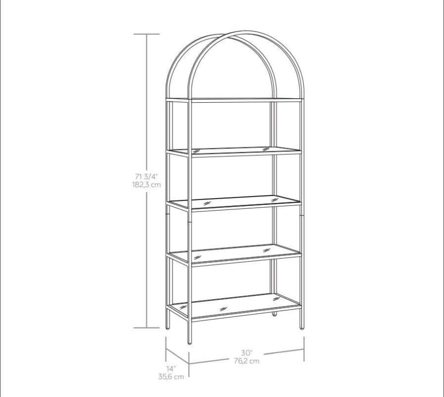 Better Homes and Gardens Nola Arc Bookshelf, Black Finish - Image 5