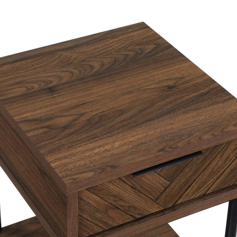 Better Homes and Gardens Wyatt Geo End Table, Walnut Finish - Image 8