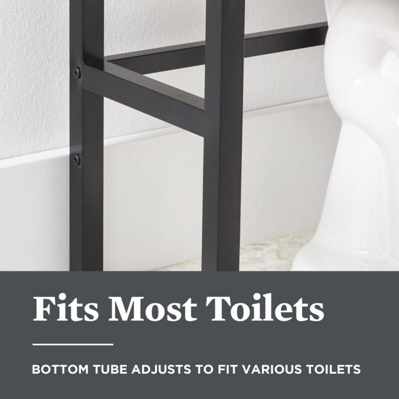 Better Homes and Gardens Jace 3-Shelf Over the Toilet Space Saver, Black and Natural Oak Finish - Image 4