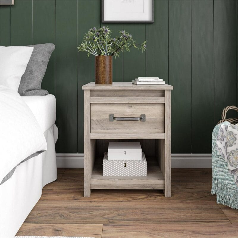 Better Homes and Gardens Rustic Ranch Nightstand, Gray Oak - Image 2