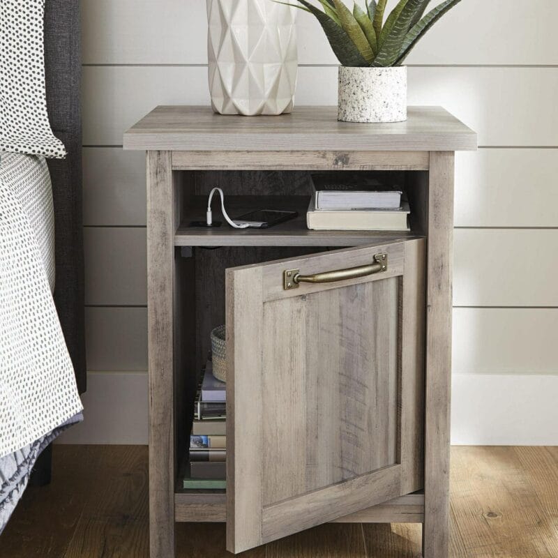 Better Homes and Gardens Modern Farmhouse USB Nightstand, Rustic Gray - Image 4
