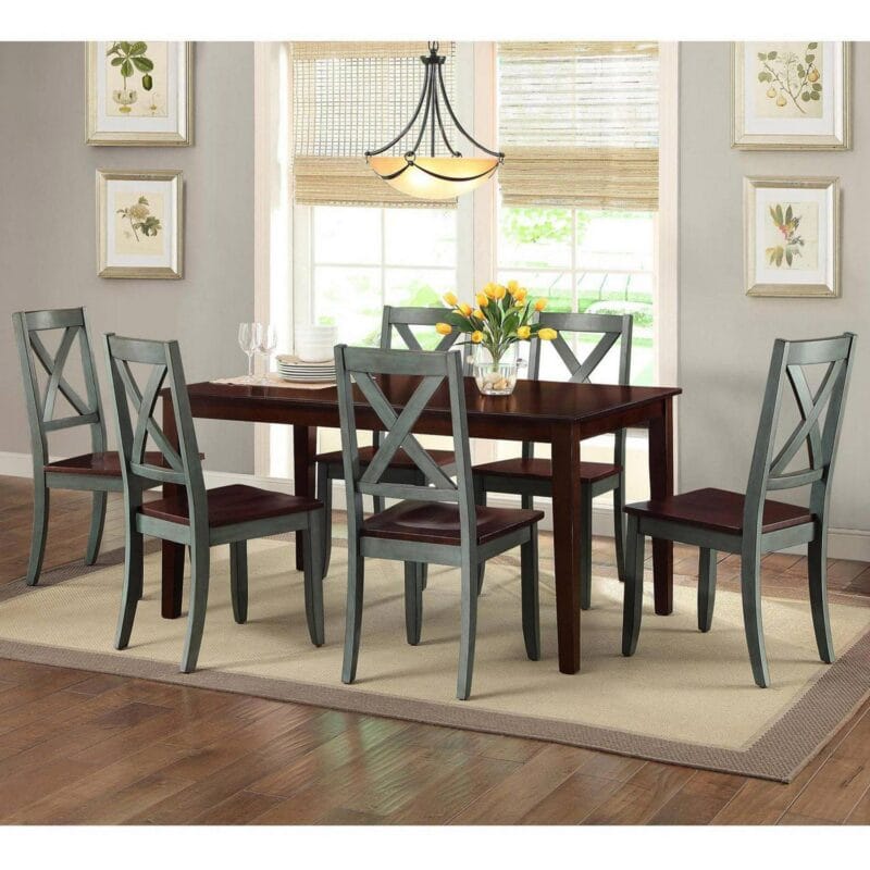 Better Homes and Gardens Maddox Crossing Dining Chairs, Set of 2, Dark Seafoam Finish - Image 8