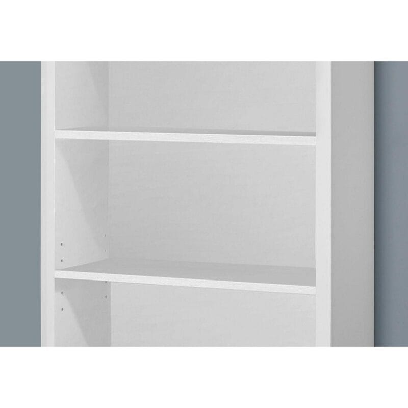 Bookshelf Bookcase Etagere 5 Tier 48 H Office Bedroom Laminate White - Image 5