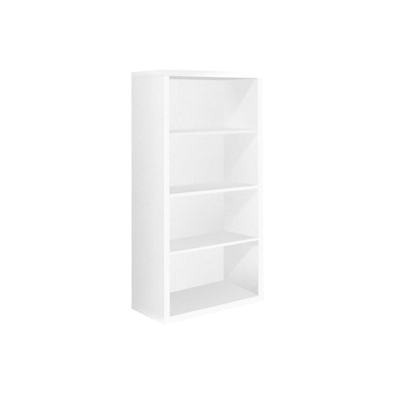 Bookshelf Bookcase Etagere 5 Tier 48 H Office Bedroom Laminate White - Image 4