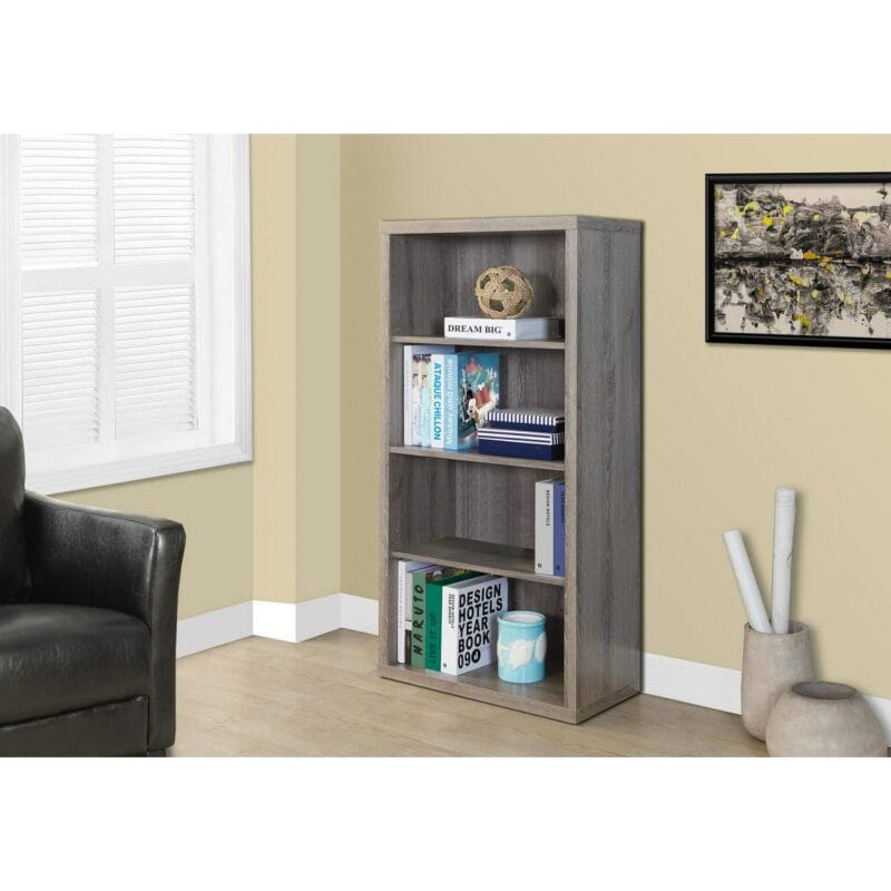 Bookshelf Bookcase Etagere 5 Tier 48 H Office Bedroom Laminate White - Image 8