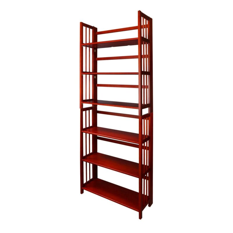 Casual Home 330-29 27.5 in. 3-Shelf Folding Stackable Bookcase, Mahogany - Image 8