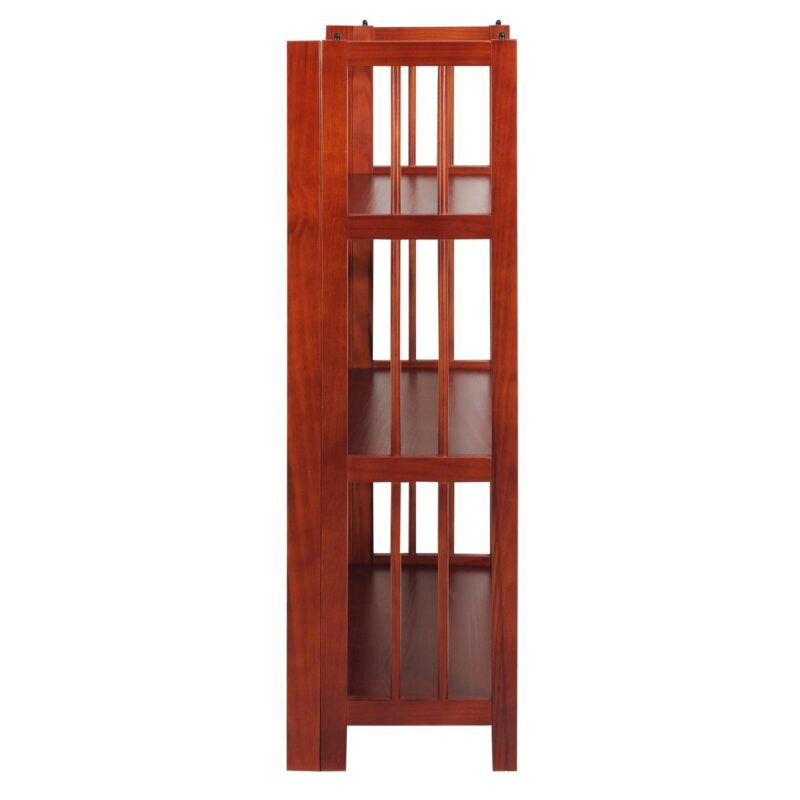Casual Home 330-29 27.5 in. 3-Shelf Folding Stackable Bookcase, Mahogany - Image 3