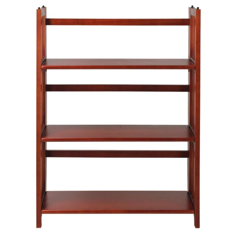 Casual Home 330-29 27.5 in. 3-Shelf Folding Stackable Bookcase, Mahogany