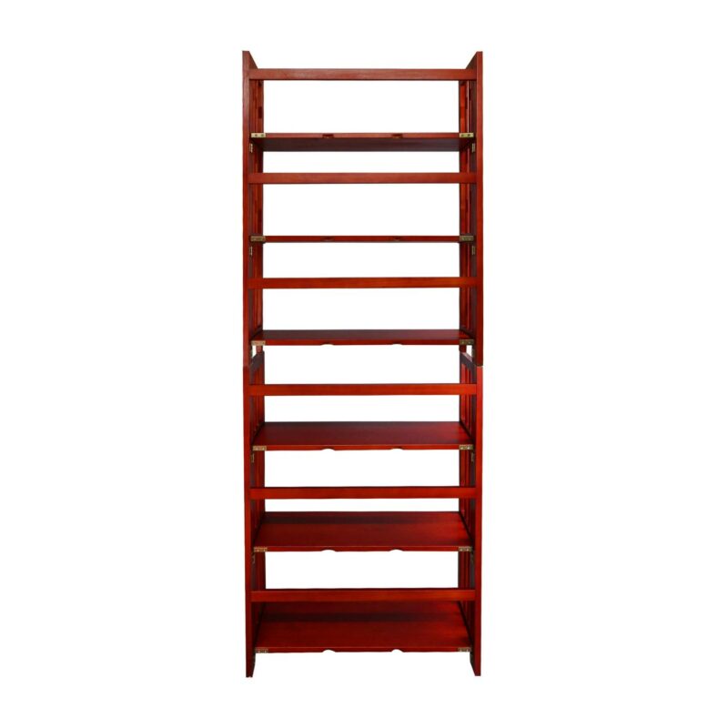 Casual Home 330-29 27.5 in. 3-Shelf Folding Stackable Bookcase, Mahogany - Image 10