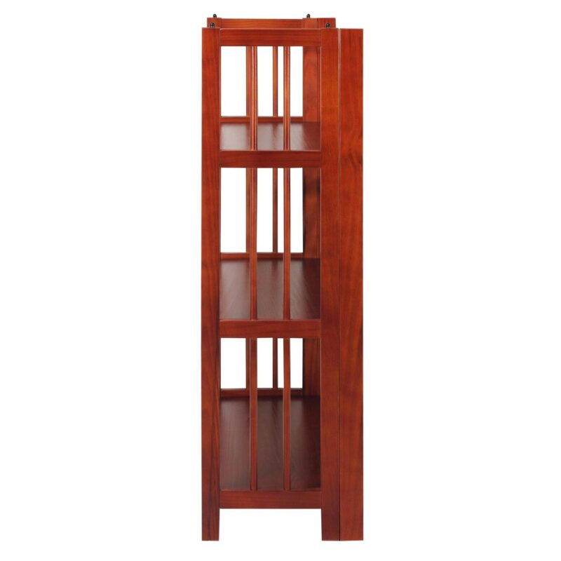 Casual Home 330-29 27.5 in. 3-Shelf Folding Stackable Bookcase, Mahogany - Image 2