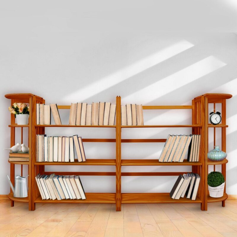 Casual Home 330-29 27.5 in. 3-Shelf Folding Stackable Bookcase, Mahogany - Image 21