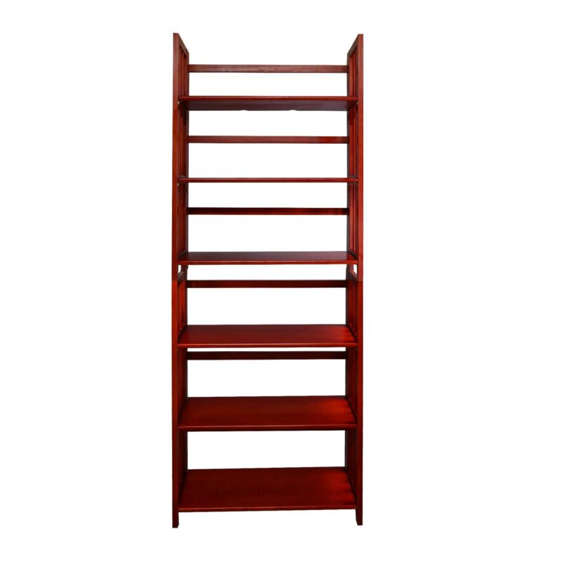 Casual Home 330-29 27.5 in. 3-Shelf Folding Stackable Bookcase, Mahogany - Image 7