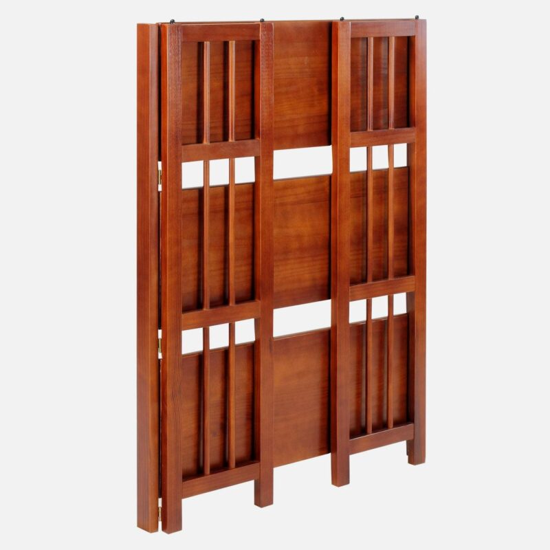 Casual Home 330-29 27.5 in. 3-Shelf Folding Stackable Bookcase, Mahogany - Image 6