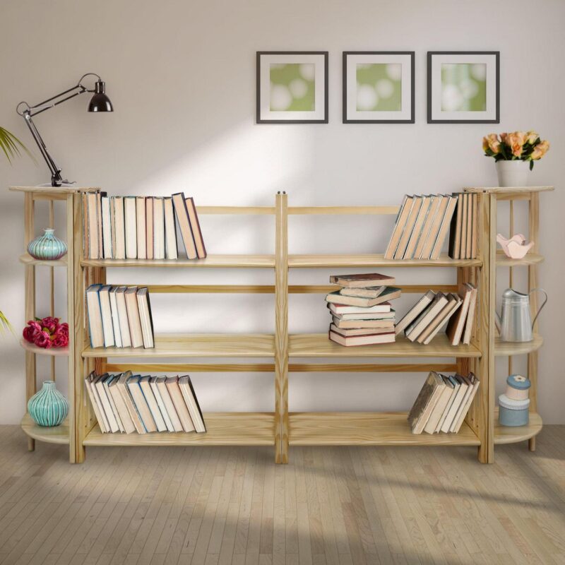 Casual Home 330-29 27.5 in. 3-Shelf Folding Stackable Bookcase, Mahogany - Image 22