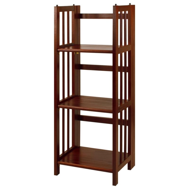 Casual Home 331-33 14 in. 3-Shelf Folding Bookcase, Walnut