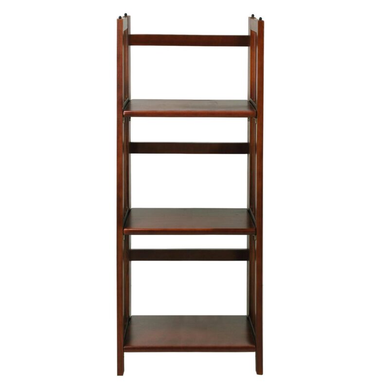 Casual Home 331-33 14 in. 3-Shelf Folding Bookcase, Walnut - Image 5