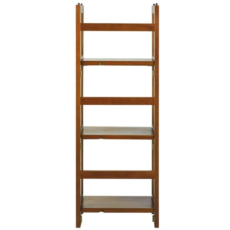Casual Home 3 Shelf 14 Inch Folding Office Wood Furniture Bookcase, Honey Oak - Image 2