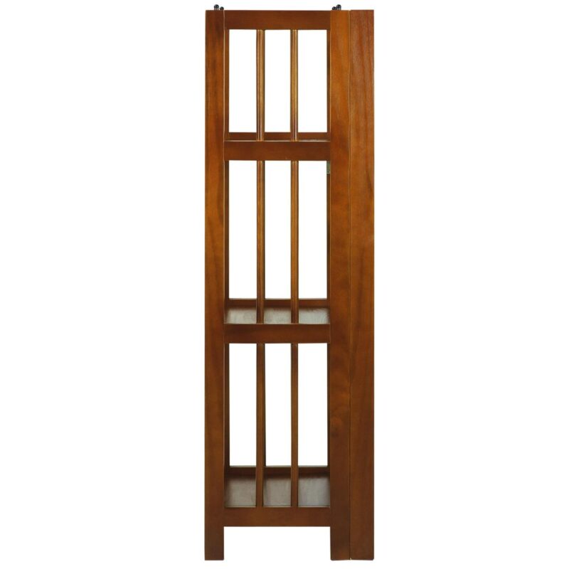 Casual Home 3 Shelf 14 Inch Folding Office Wood Furniture Bookcase, Honey Oak - Image 3