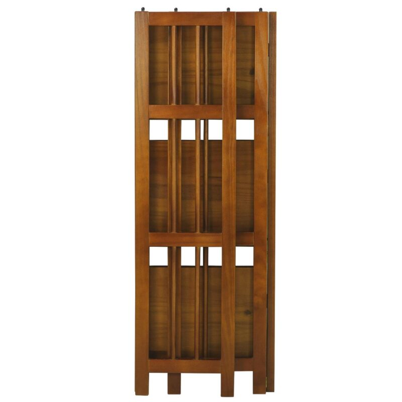 Casual Home 3 Shelf 14 Inch Folding Office Wood Furniture Bookcase, Honey Oak - Image 4