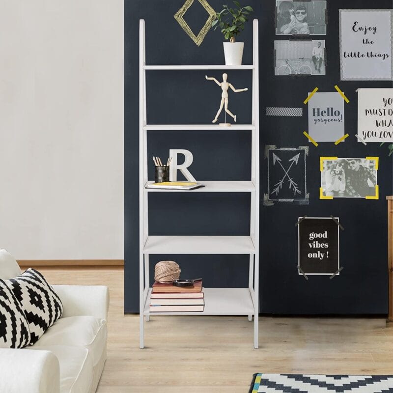 Casual Home 5 Shelf Wood Shelving Unit, White - Image 5