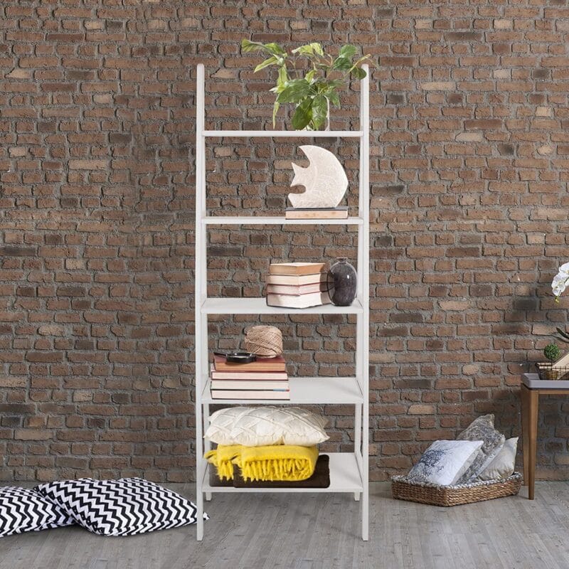 Casual Home 5 Shelf Wood Shelving Unit, White - Image 4