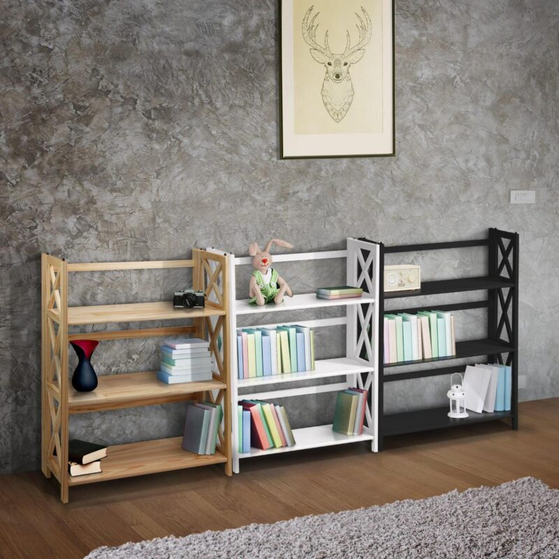 Casual Home Montego 3-Shelf Folding Bookcase - White - Image 19
