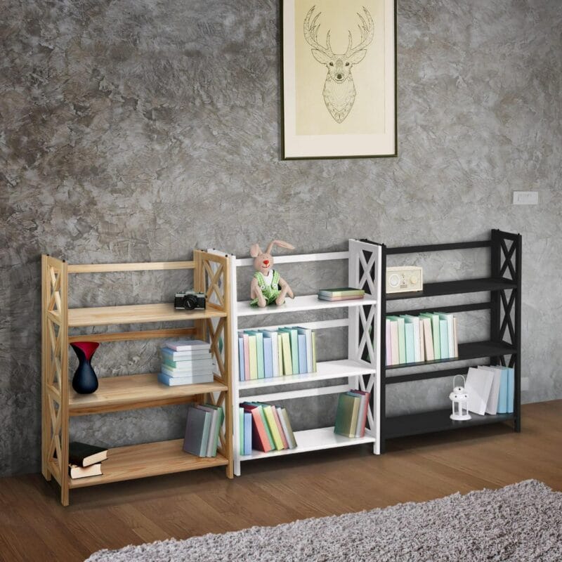 Casual Home Montego 3-Shelf Folding Bookcase -Natural - Image 28