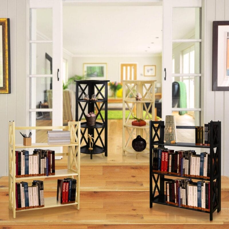 Casual Home Montego 3-Shelf Folding Bookcase -Natural - Image 21