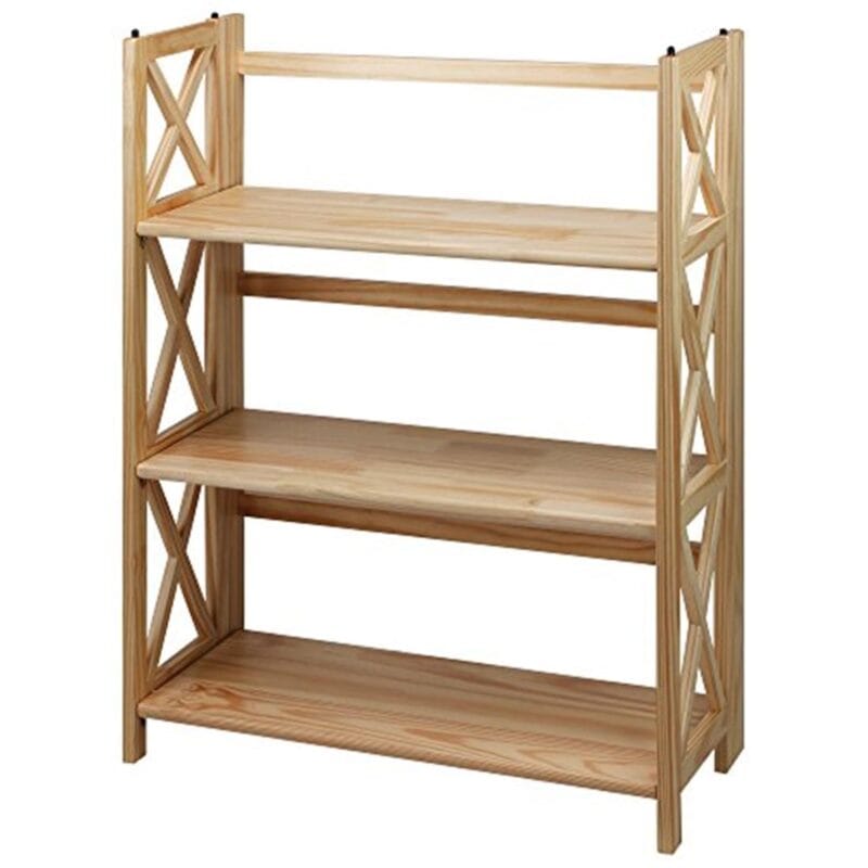 Casual Home Montego 3-Shelf Folding Bookcase -Natural