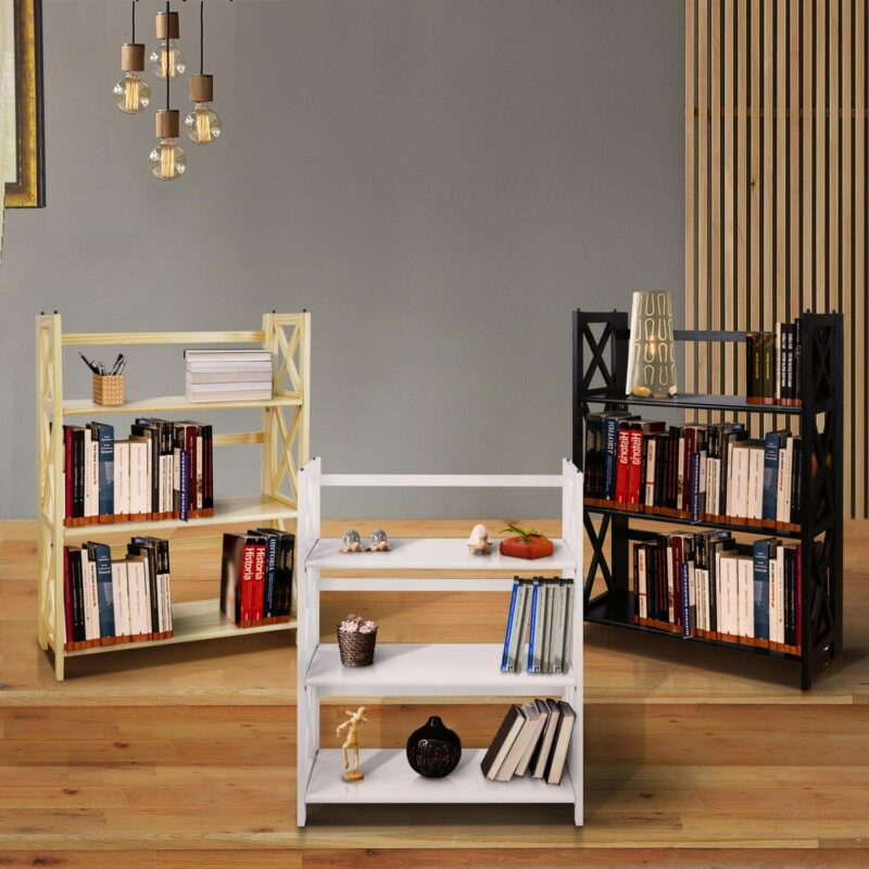 Casual Home Montego 3-Shelf Folding Bookcase - White - Image 18