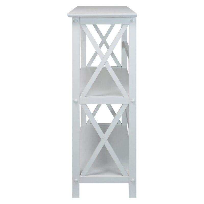 Casual Home Montego Lightweight 3 Tier Open Shelf X Design Wooden Bookcase Office Furniture , Wood (White) - Image 3