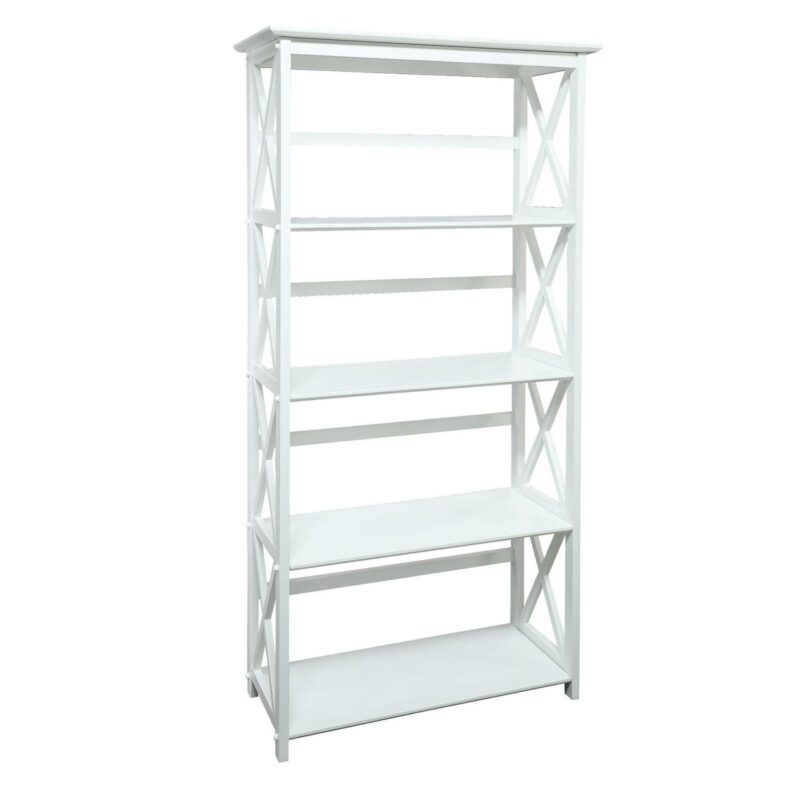 Casual Home Montego 5-Shelf Bookcase - White - Image 3