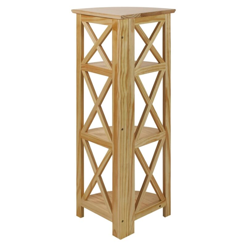 Casual Home Montego 3 Shelf Corner Folding Bookcase with Mantel Top - Image 12