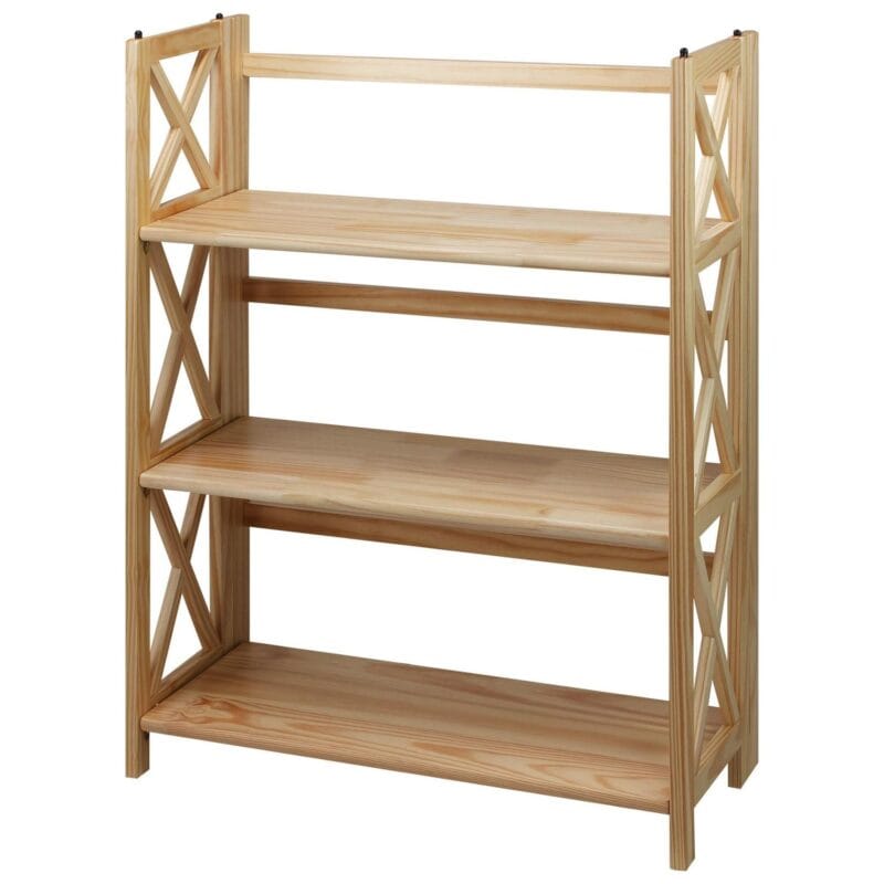 Casual Home Montego 3-Shelf Folding Bookcase -Natural - Image 4