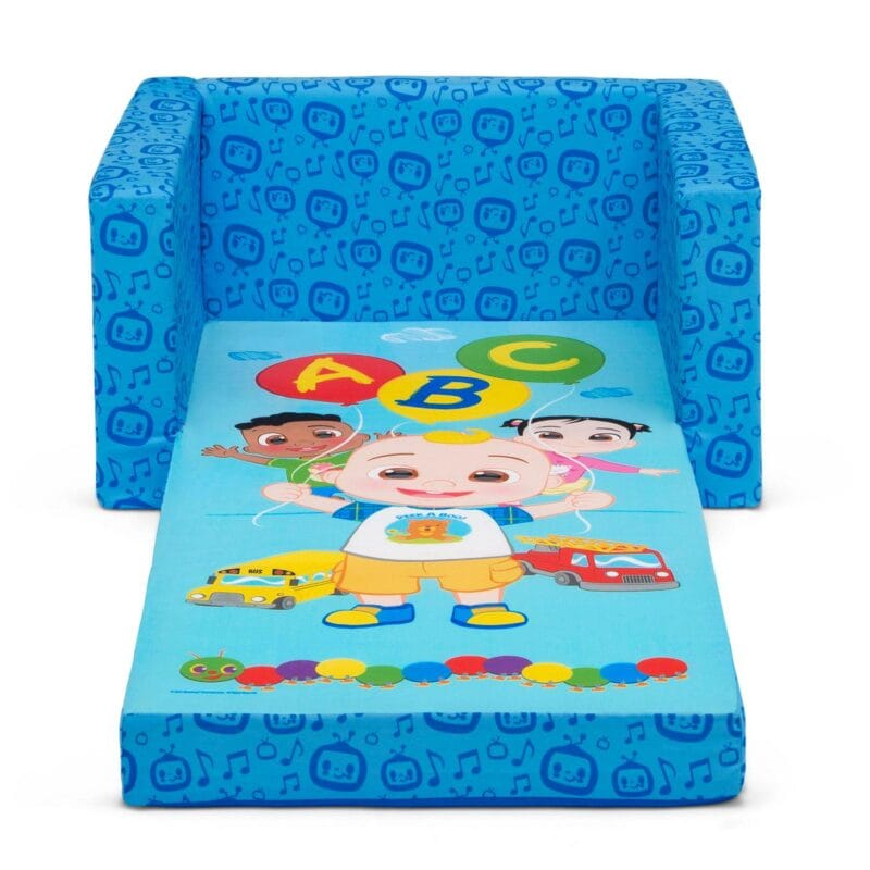 CoComelon Cozee Flip-Out Chair - 2-in-1 Convertible Sofa to Lounger by Delta Children - Image 8