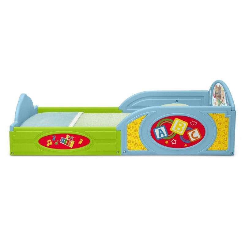 CoComelon Sleep and Play Toddler Bed with Built-In Guardrails by Delta Children, Blue/Multi - Image 5