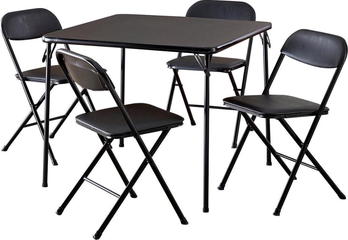Cosco 5-Piece Card Table Set, Black - Image 2