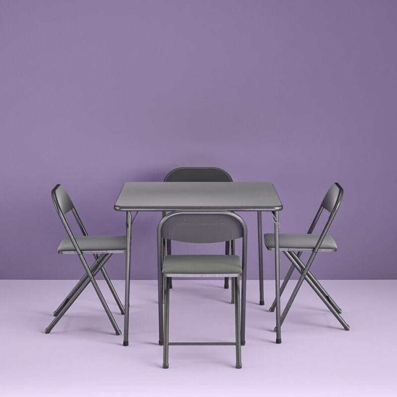 Cosco 5-Piece Card Table Set, Black - Image 4