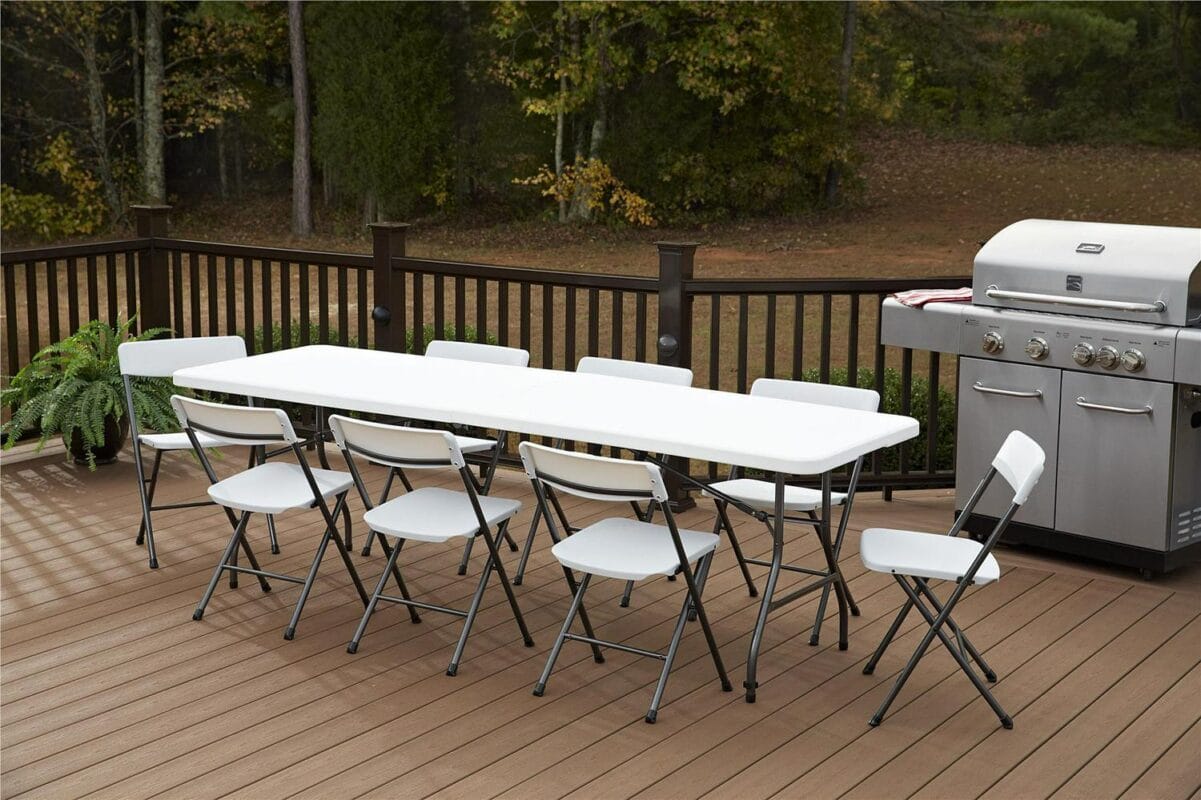 Cosco 8 Foot Centerfold Folding Table, White - Image 4