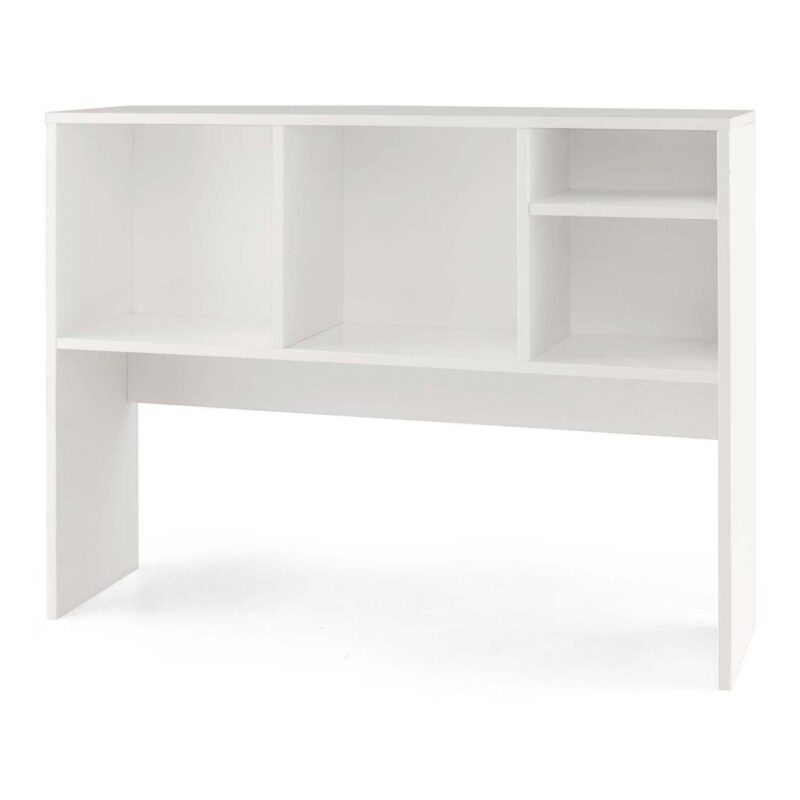 Costway Computer Desktop Bookcase Countertop Storage Bookshelf Organizer with 4 Cubbies White - Image 10