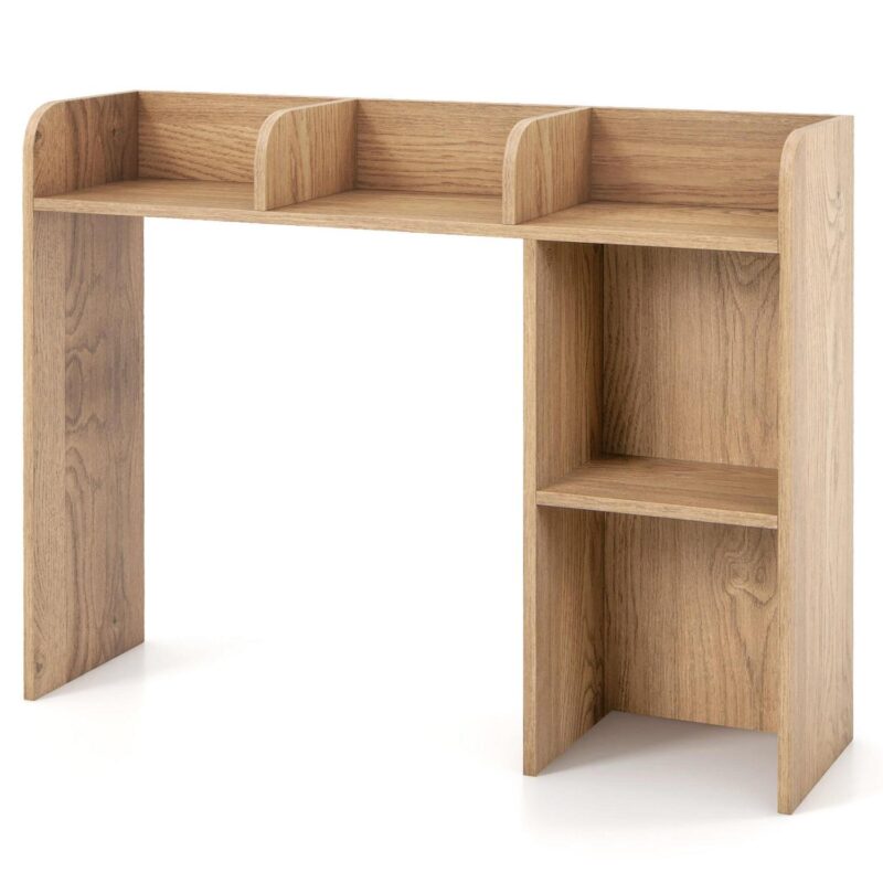 Costway Desk Bookshelf Desktop Storage Organizer Display Shelf Rack Dorm Office Natural