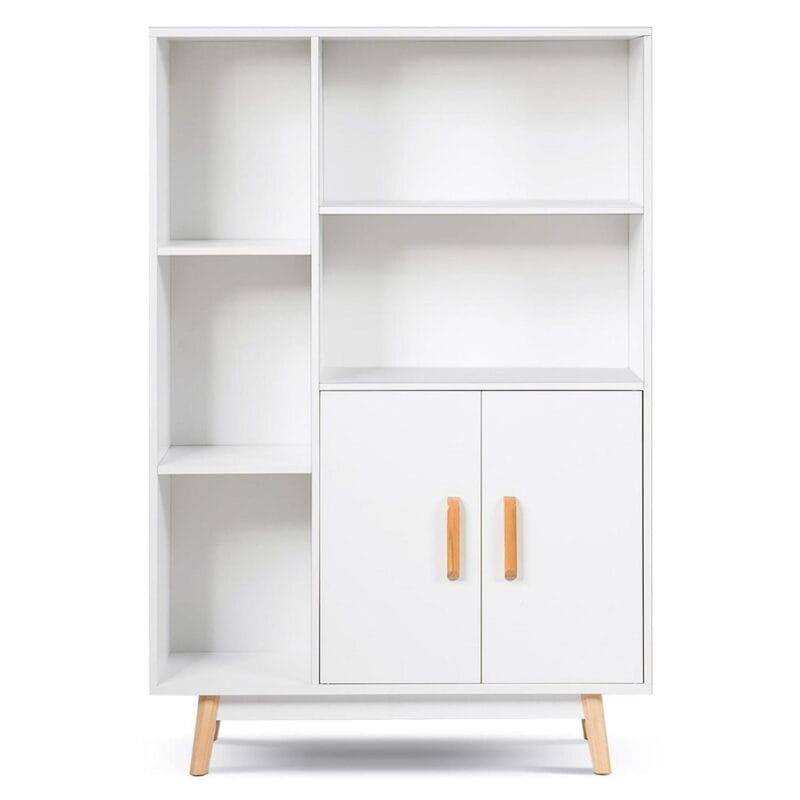 Costway Floor Storage Cabinet Free Standing Wooden Display Bookcase Side Decor Furniture - Image 11